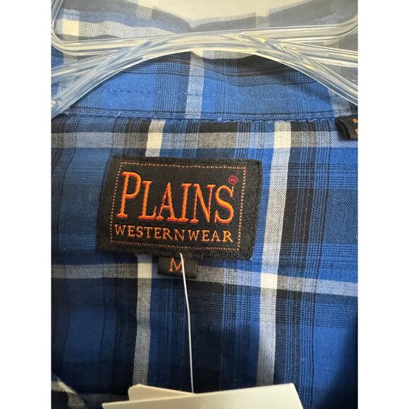 Vintage Plains Westernwear Men's Plaid Button-Down Shirt - Picture 4 of 5